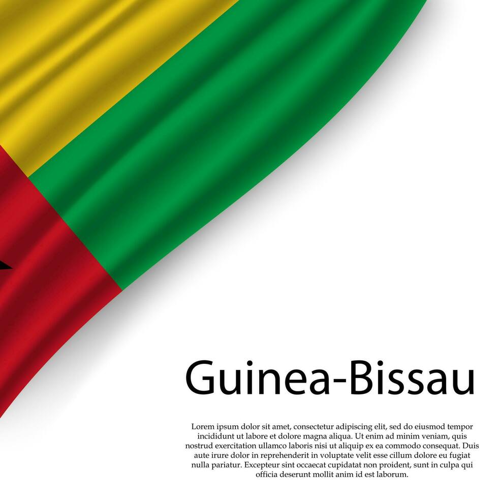 ondulación bandera de guinea-bissau vector