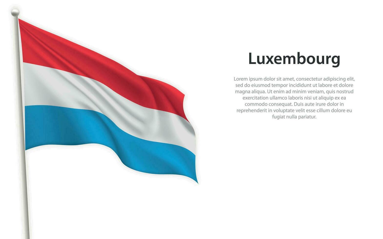 ondulación bandera de Luxemburgo en blanco antecedentes. modelo para independencia día vector