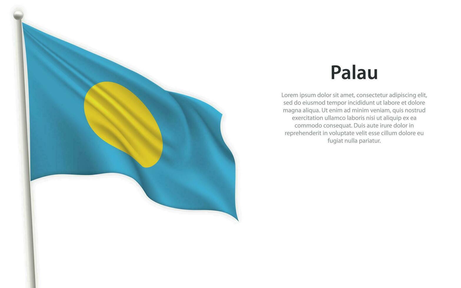 ondulación bandera de palau en blanco antecedentes. modelo para independencia día vector