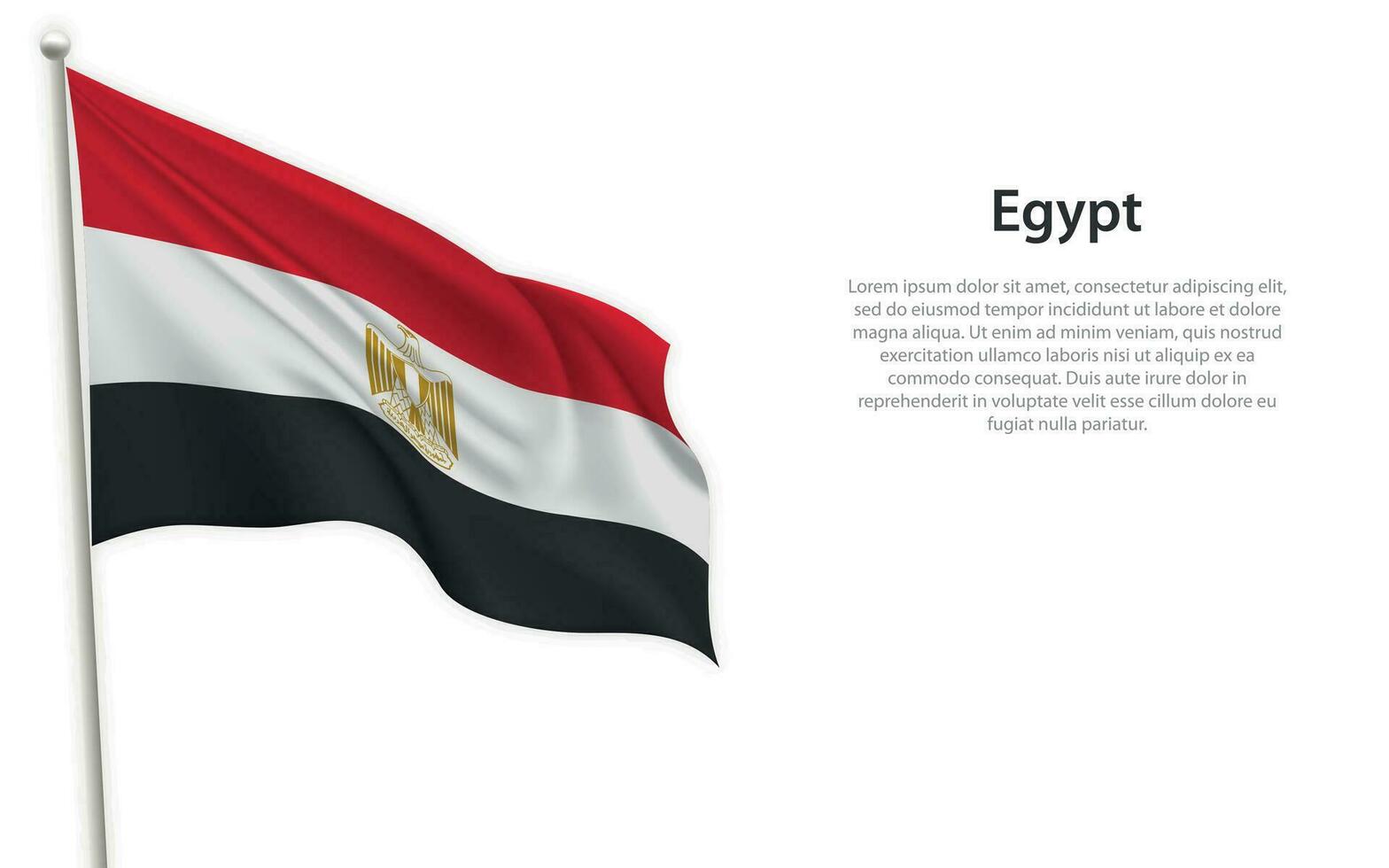 ondulación bandera de Egipto en blanco antecedentes. modelo para independencia día vector