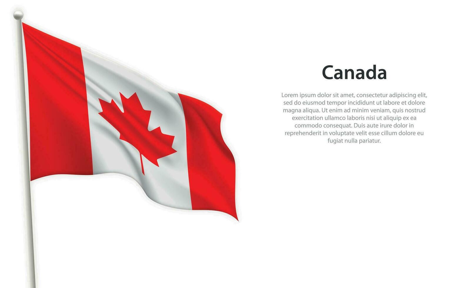 ondulación bandera de Canadá en blanco antecedentes. modelo para independencia día vector