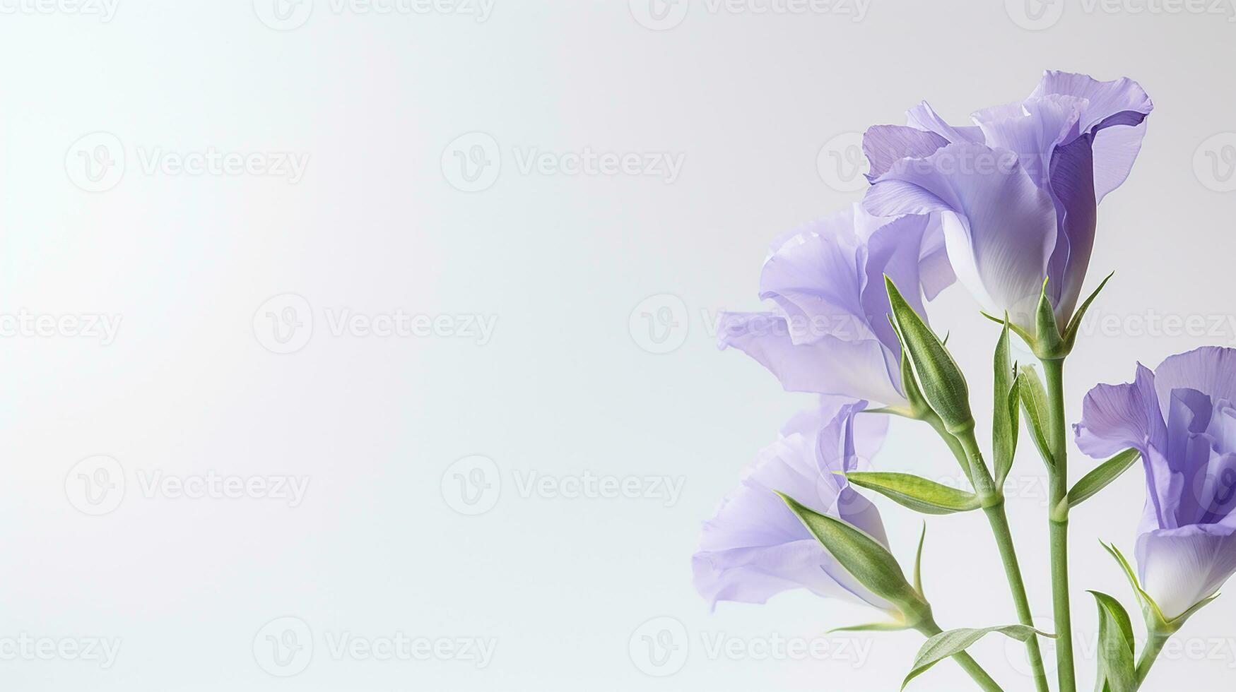 Photo of beautiful Lisianthus flower isolated on white background. Generative AI