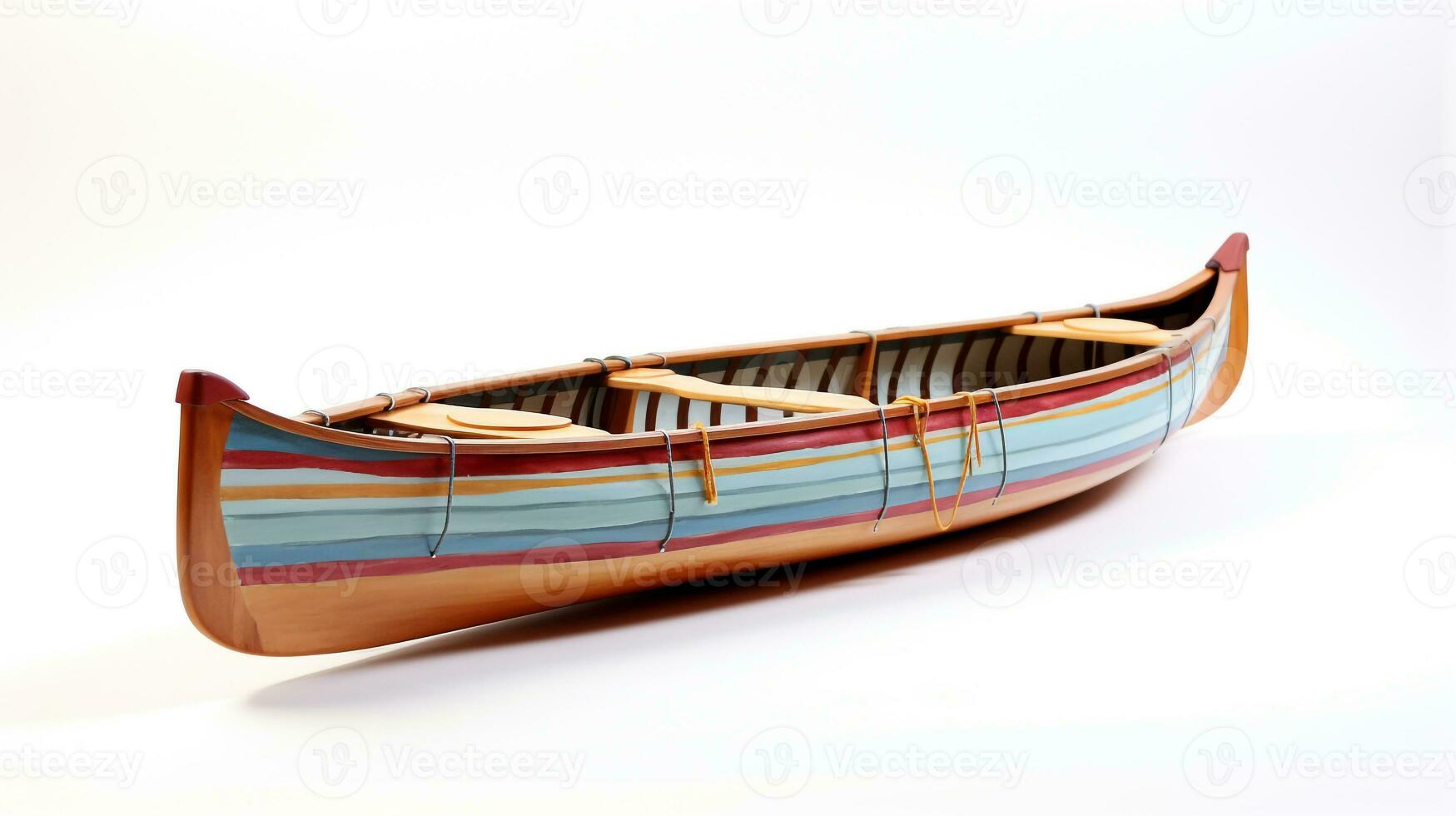 Displaying a 3D miniature Canoe. Generative AI photo