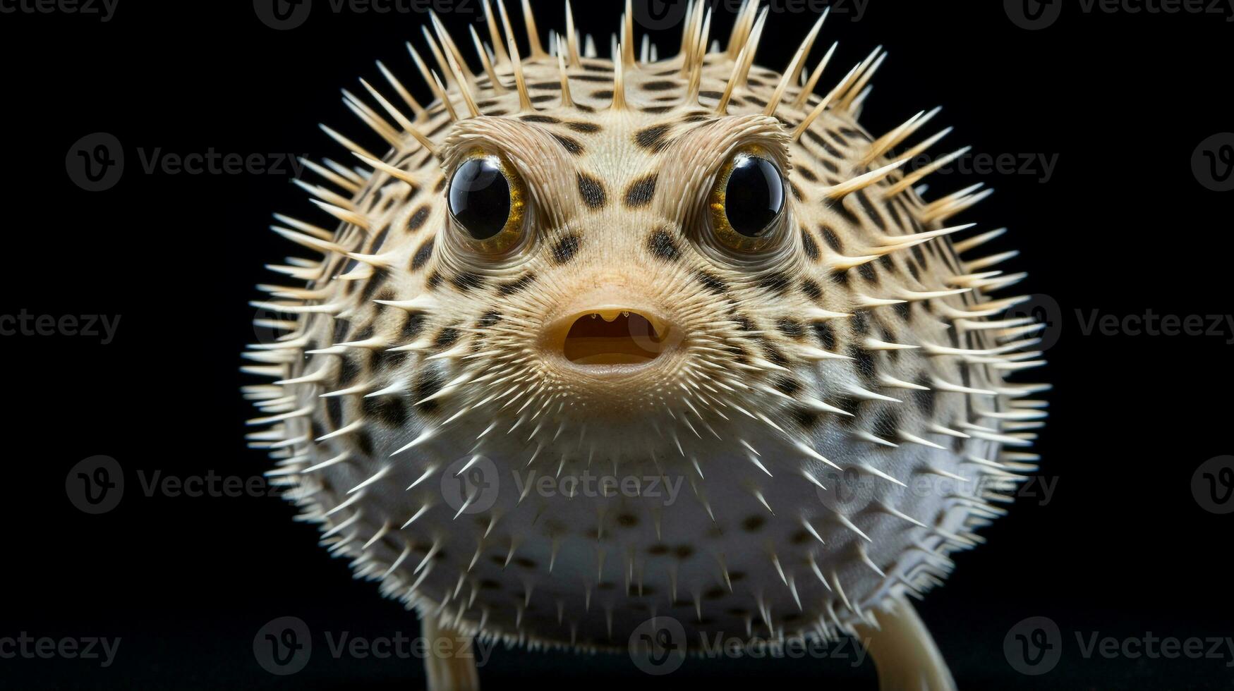 Wildlife photography of Photo of Pufferfish. Generative AI