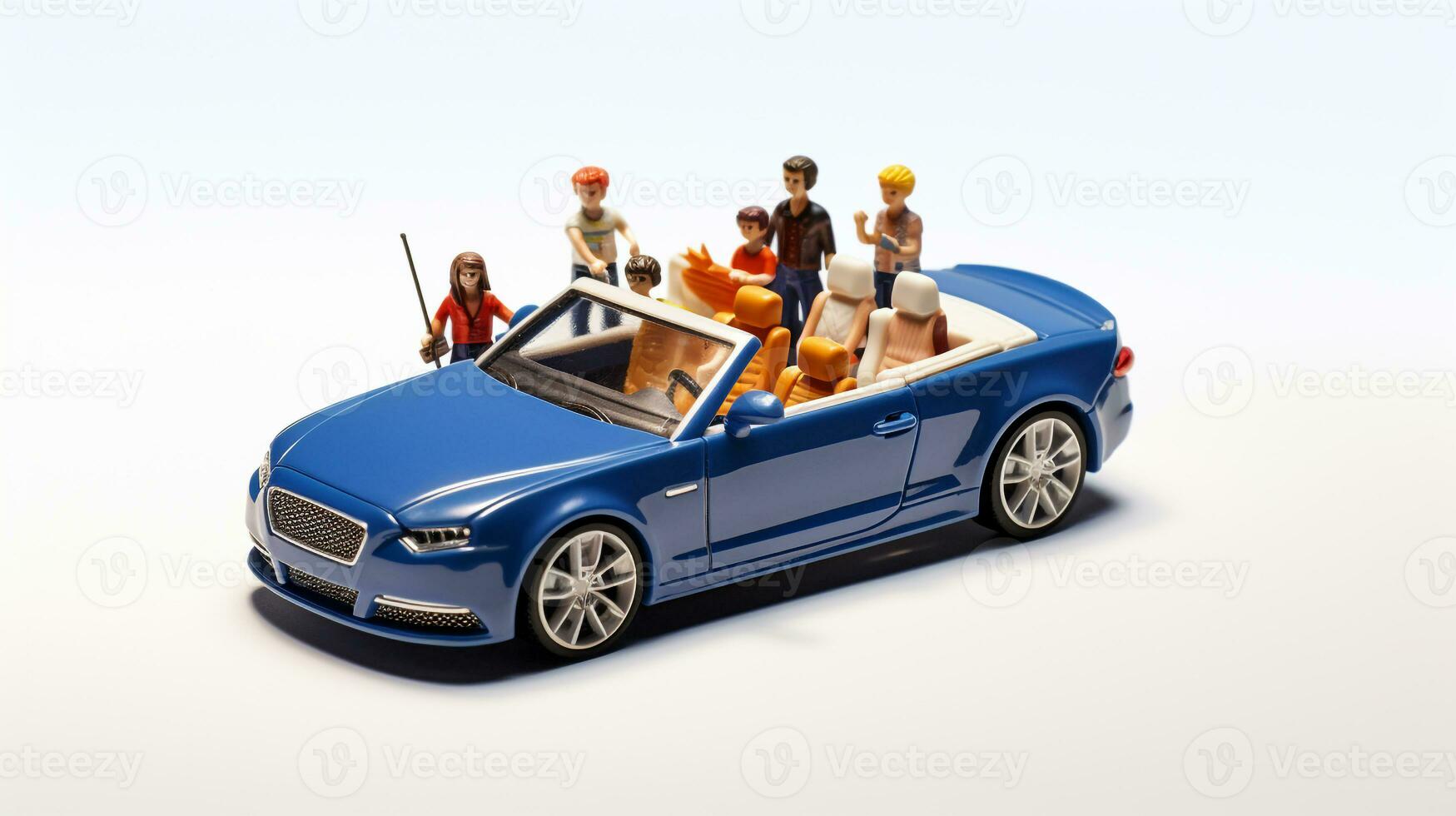 Displaying a 3D miniature Convertible Car. Generative AI photo