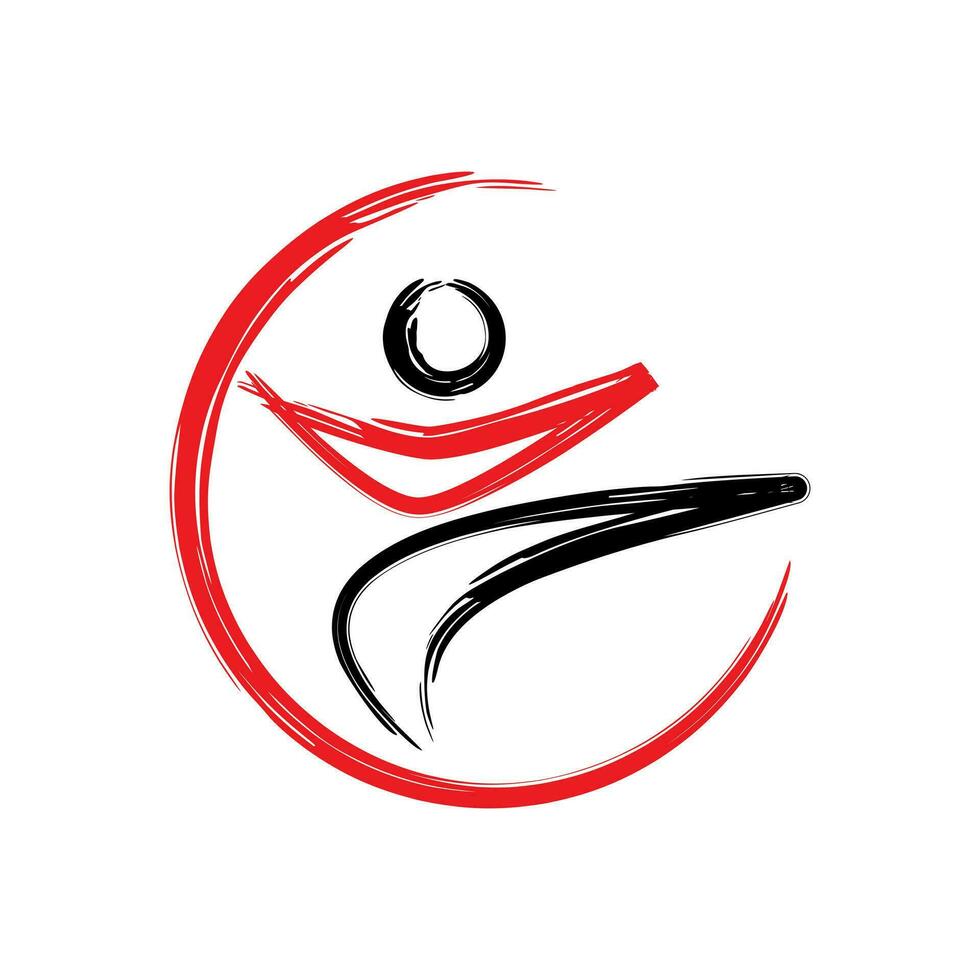 Martial art icon logo vector template.