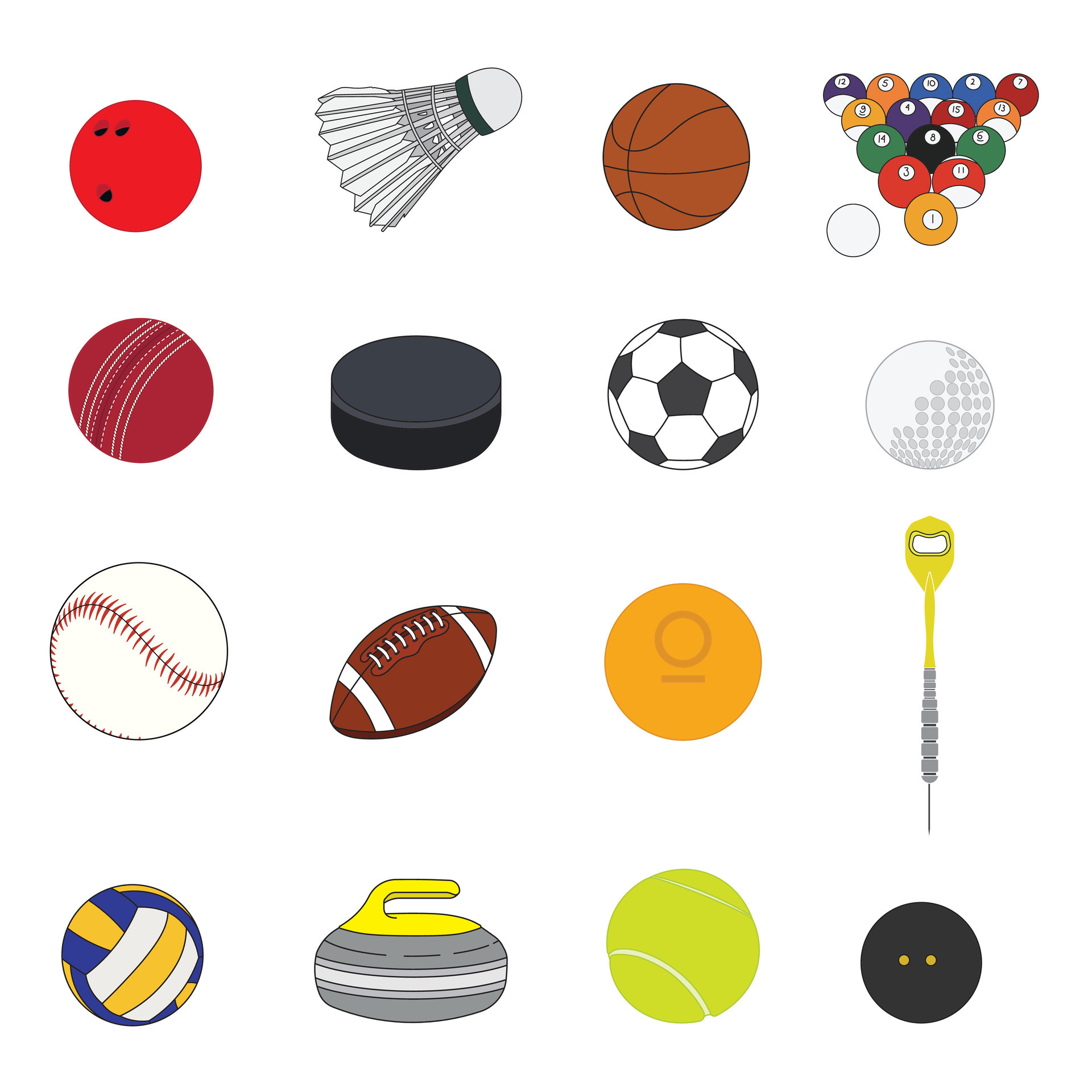 Kids drawing Cartoon Big set of sport balls in doodle style 29886246 Vector  Art at Vecteezy
