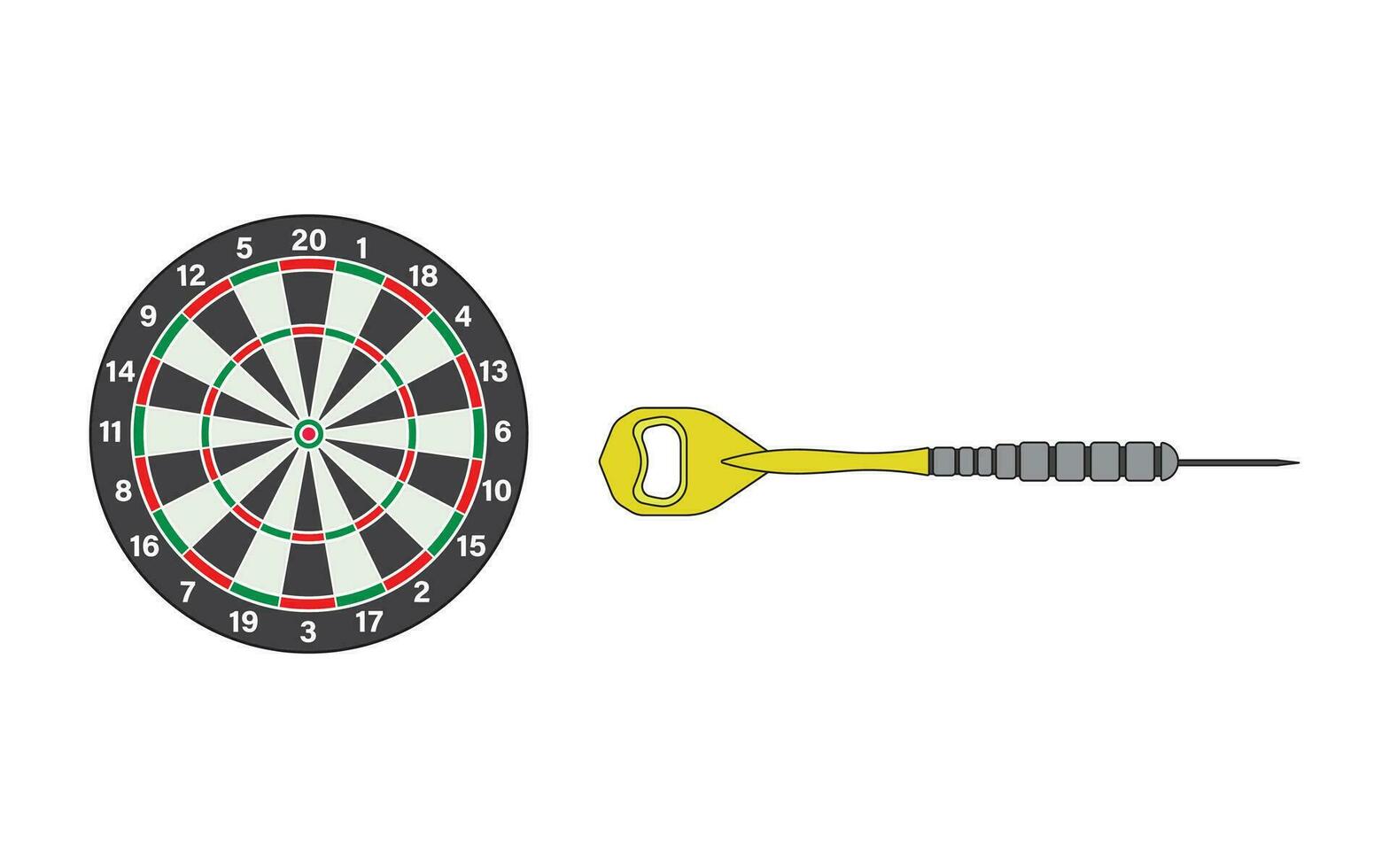 Cartoon Vector illustration dart board and arrow sport icon Isolated on White Background