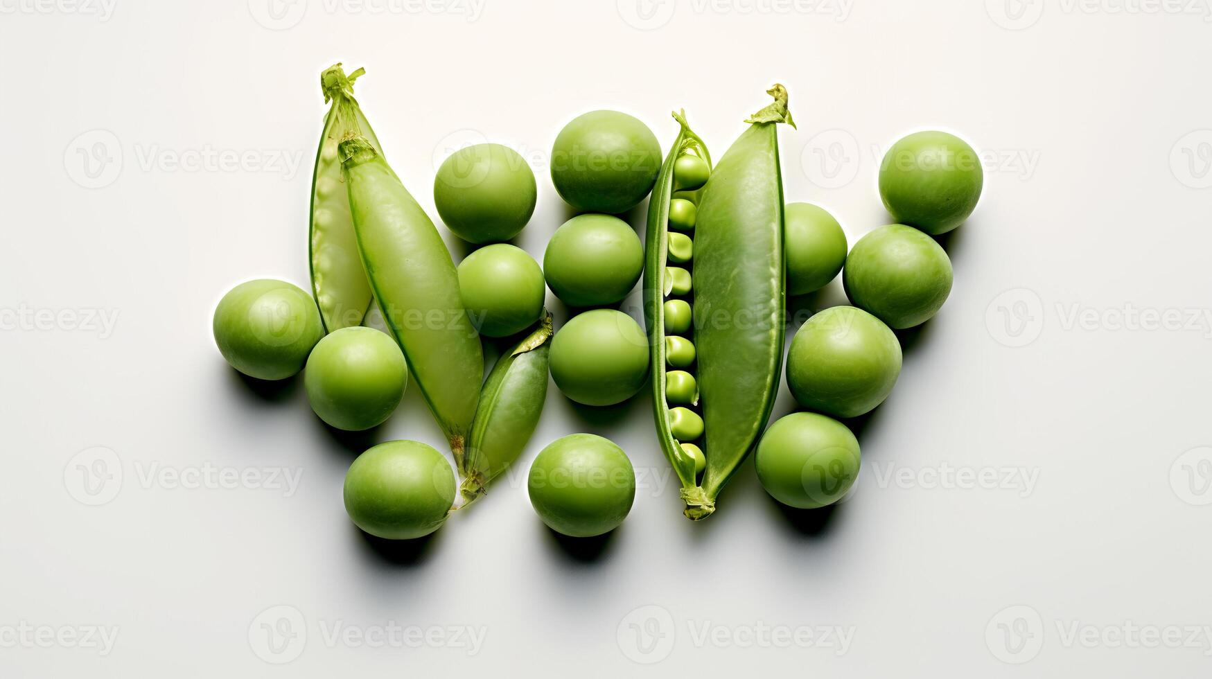 Photo of Peas isolated on white background.
