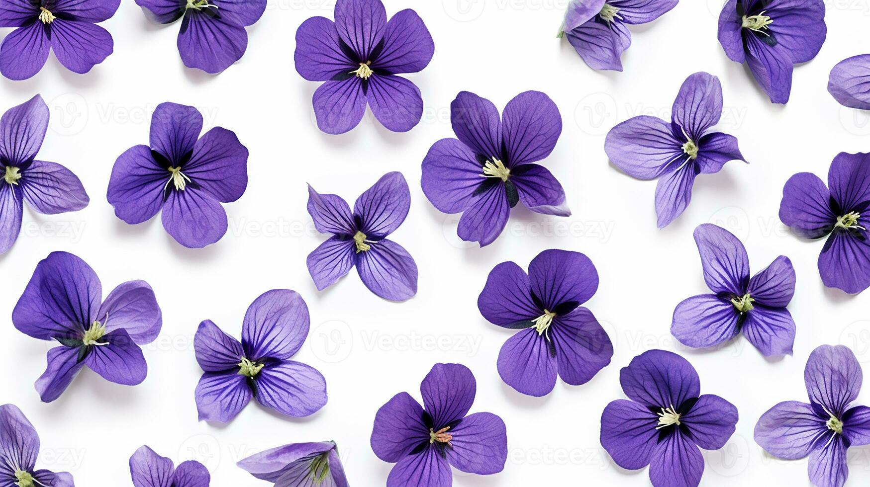 Violet flower patterned background. Flower texture background. Generative AI photo