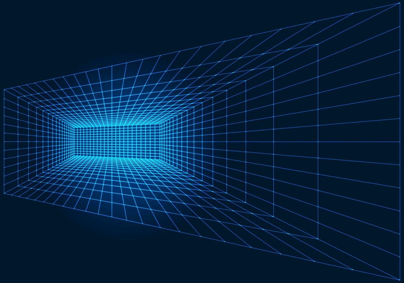 Perspective grid of indoor room structure. Wireframe of construction. Vector illustration