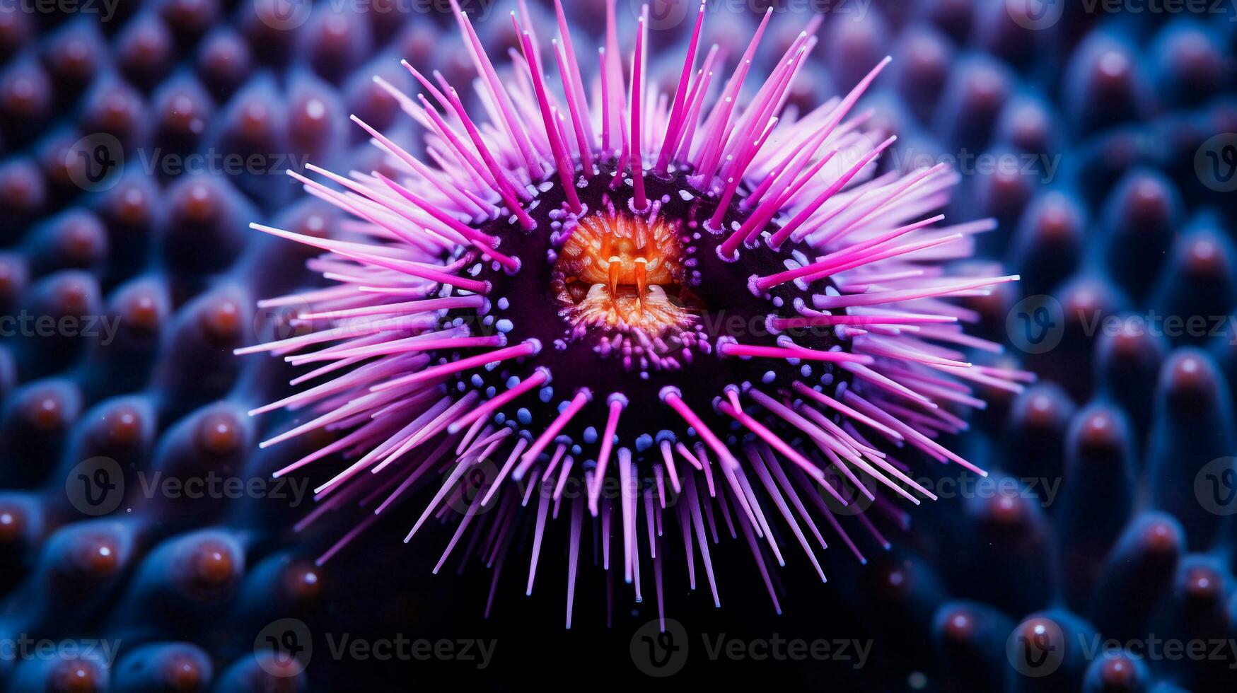 Wildlife photography of Photo of Urchin. Generative AI