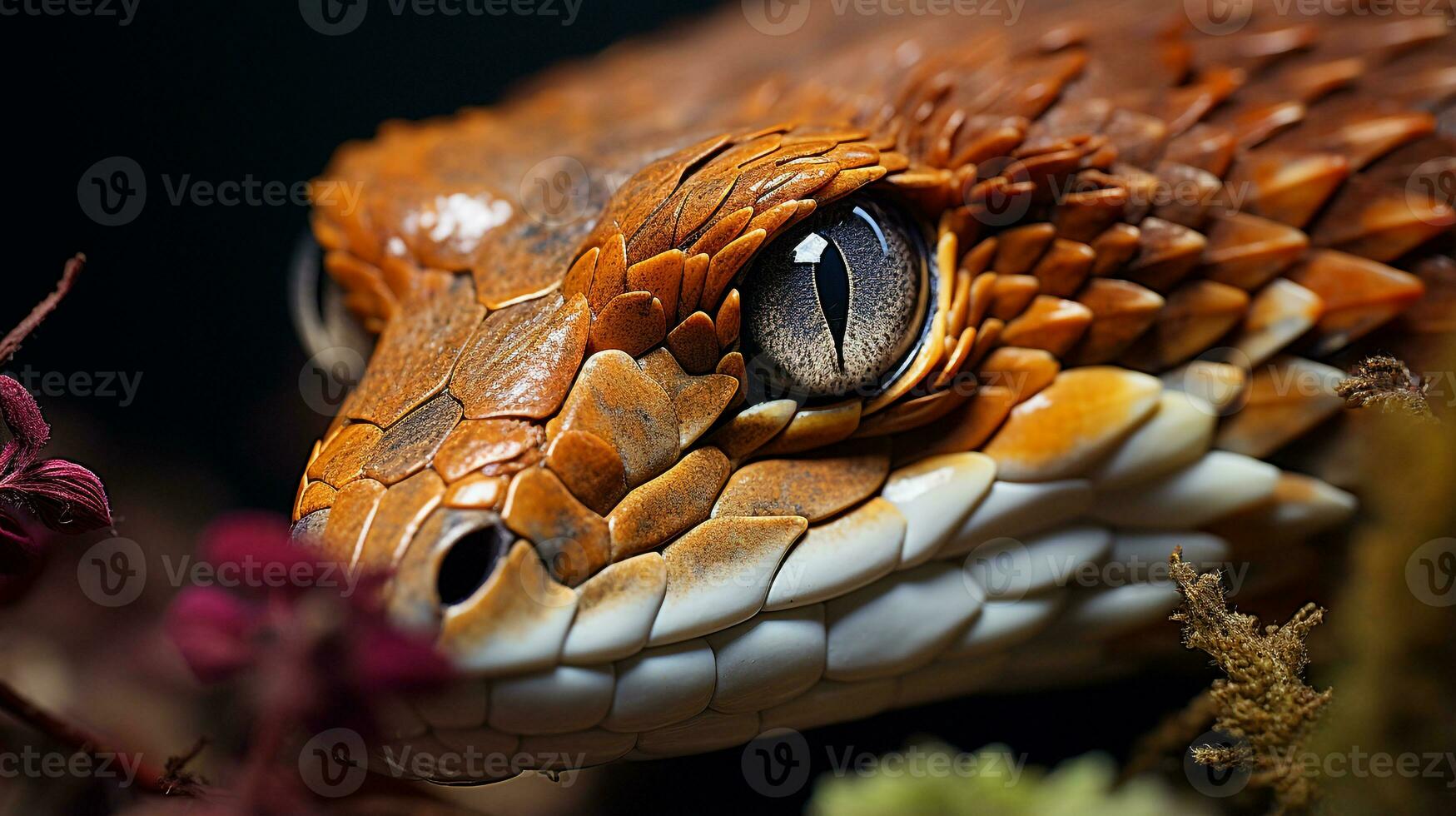 Close-up photo of a Viper looking any direction. Generative AI