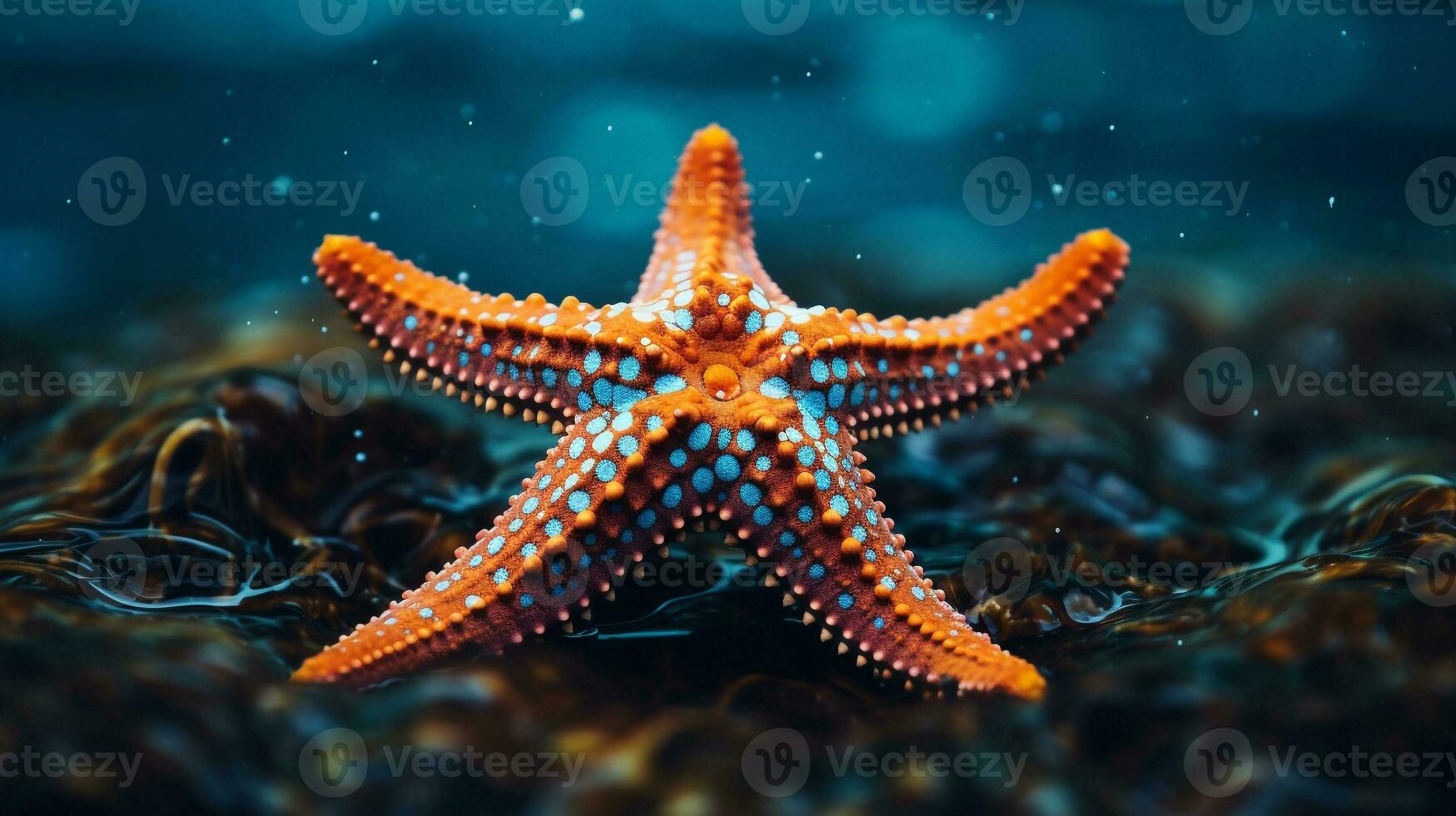 Wildlife photography of Photo of Starfish. Generative AI