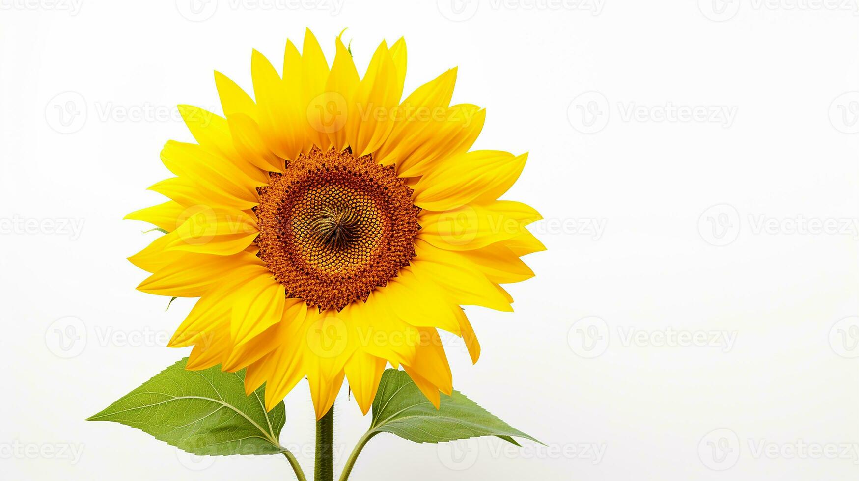 foto de hermosa girasol aislado en blanco antecedentes. generativo ai