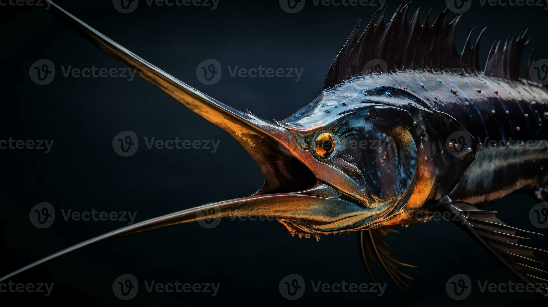 Wildlife photography of Photo of Swordfish. Generative AI