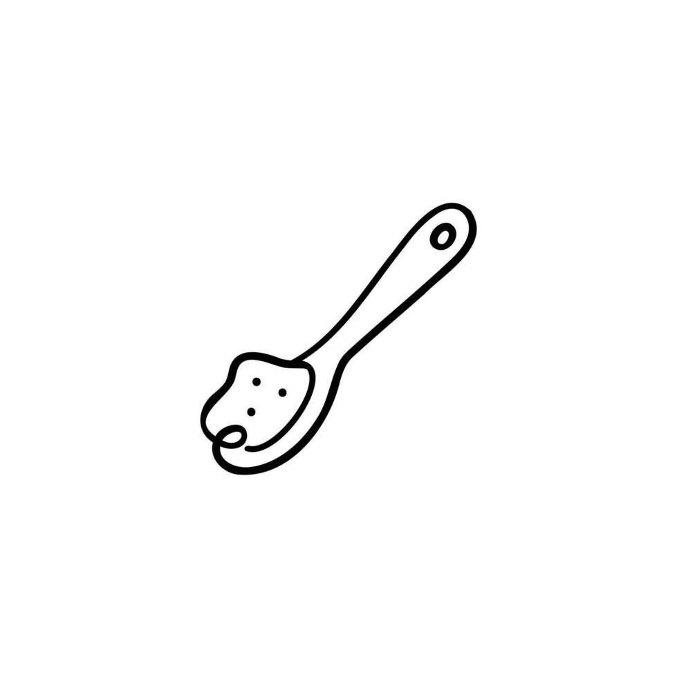 Spoon of Sugar Line Style Icon Design vector