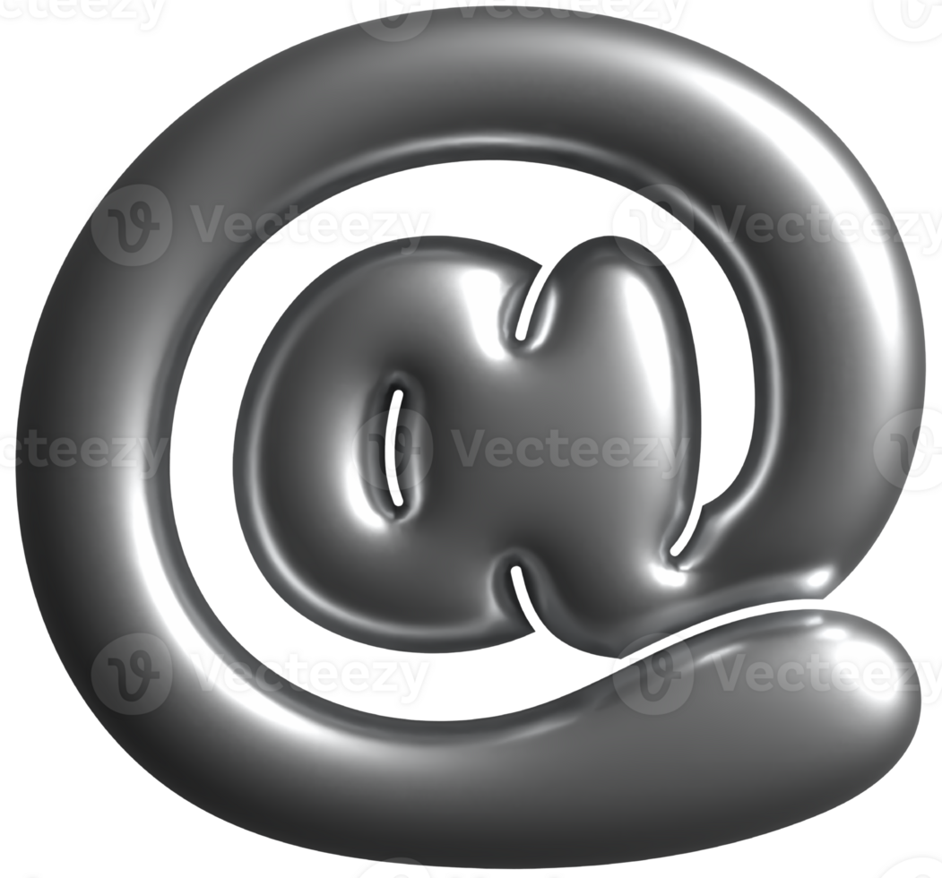 Hologram Chrome  symbol At Sign png