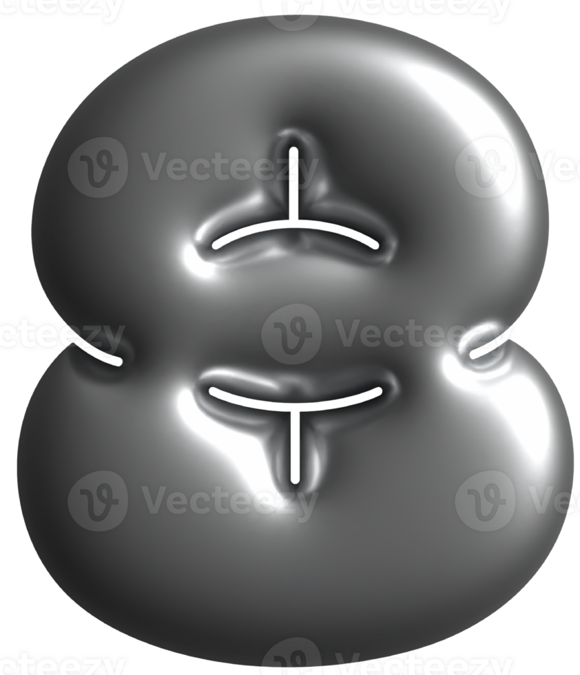 Hologram Chrome Number 8 Eight png
