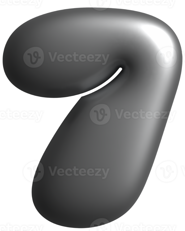 Hologram Chrome Number 7 Seven png