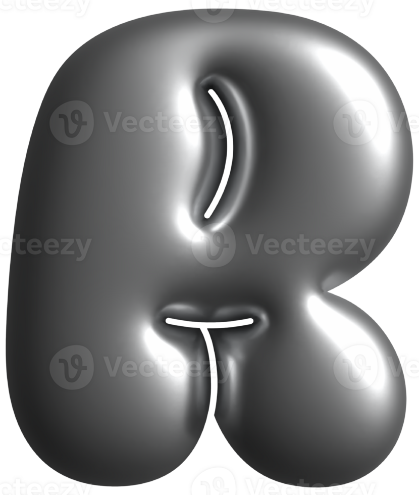 Hologram Alphabet Uppercase R png