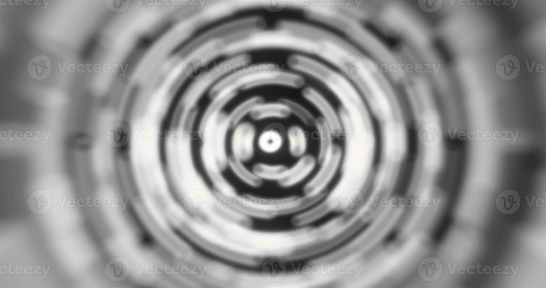 Abstract background of bright black and white glowing energy magic radial circles of spiral tunnels made of lines photo