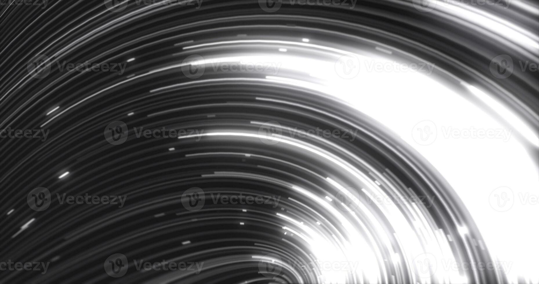 Abstract energy black and white swirling curved lines of glowing magical streaks and energy particles background photo