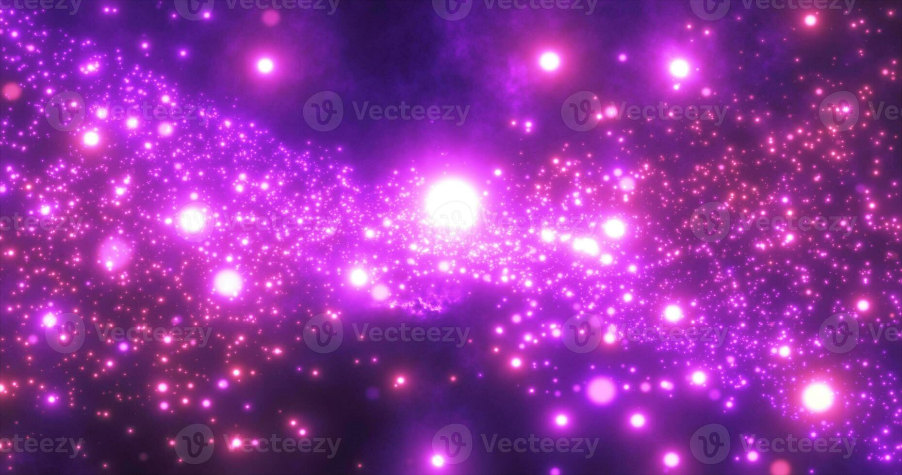 Abstract purple energy particles and waves magical bright glowing futuristic hi-tech with blur effect and bokeh background photo