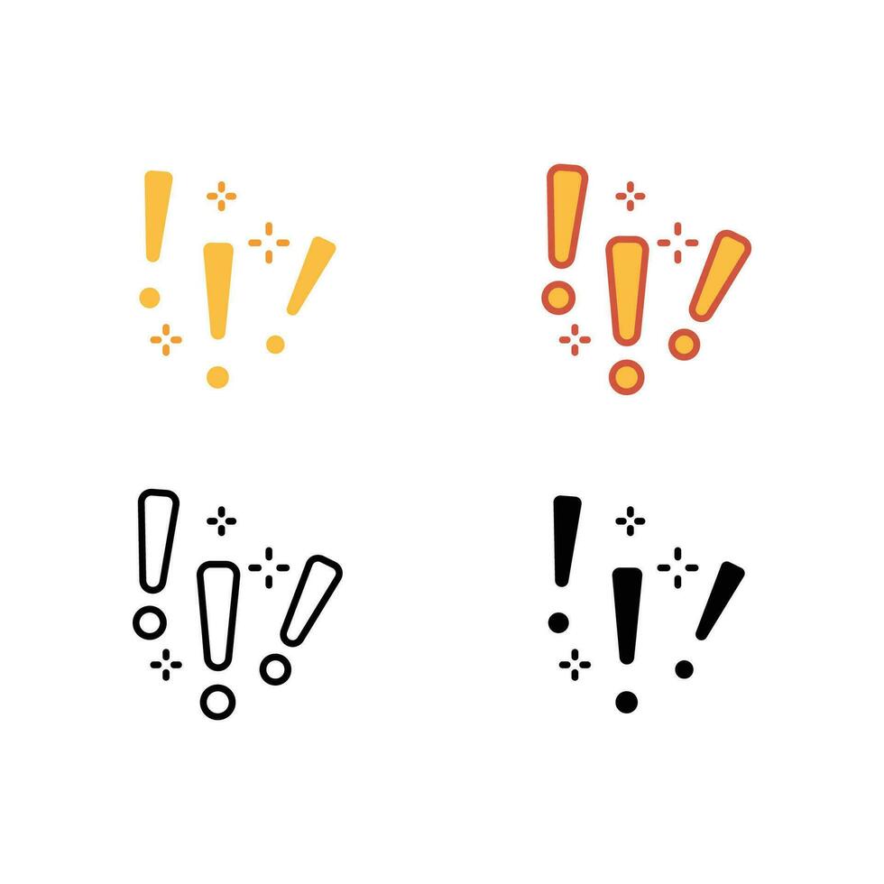 Stop and Beware with exclamation symbol. Risk information sign. Attention notice or hazard precaution. Alert, caution, Important, warning icon. Vector illustration. Design on white background. EPS10