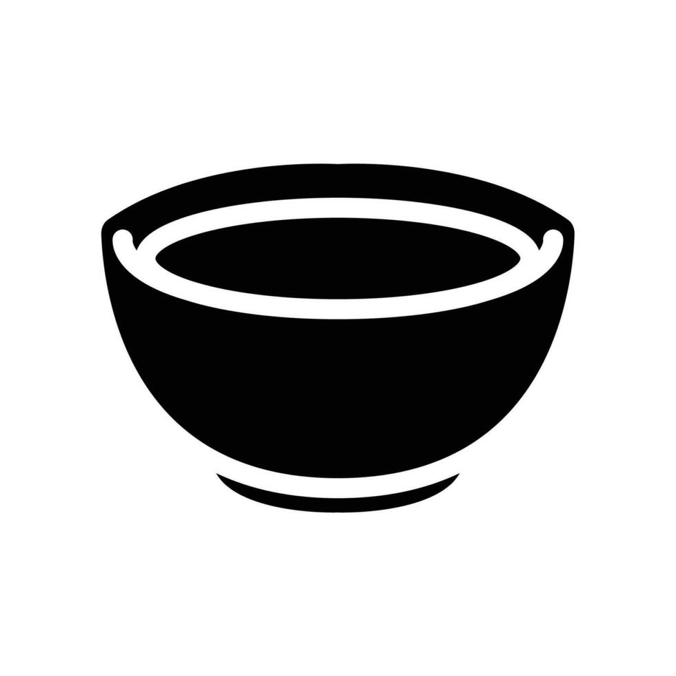 cuenco icono para cocina utensilio lata ser utilizar para asiático comida estilo. sopa elemento en de moda sólido, silueta estilo símbolo. oriental plato equipo. vector ilustración. diseño en blanco antecedentes. eps10