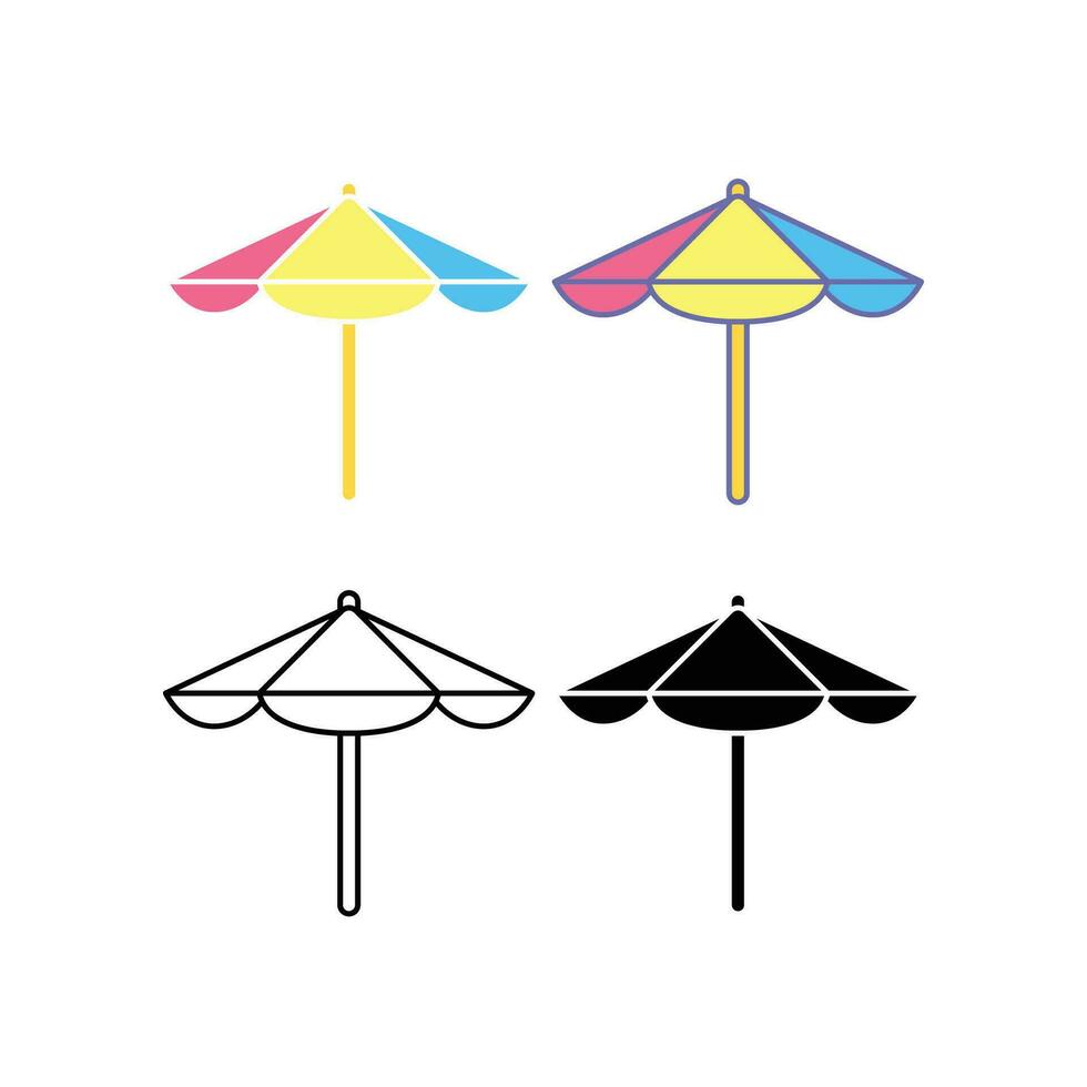 Summer Beach umbrella, Sun protective colorful umbrella symbol of a holiday in sea for infographic, website or app. parasol, relax, vacation, icon. Vector illustration Design on white background EPS10