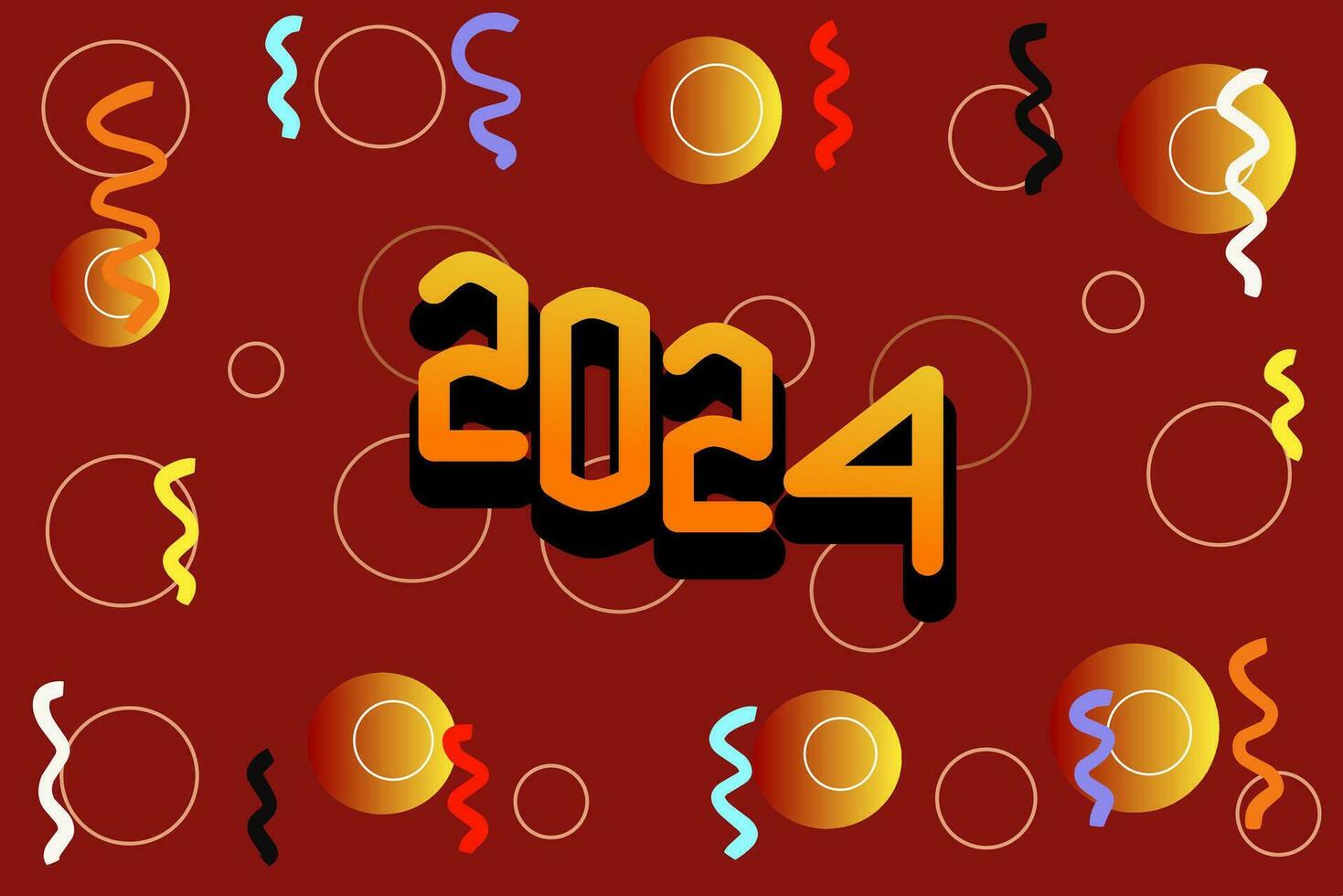background illustration with a happy New Year 2024 theme, beautiful and