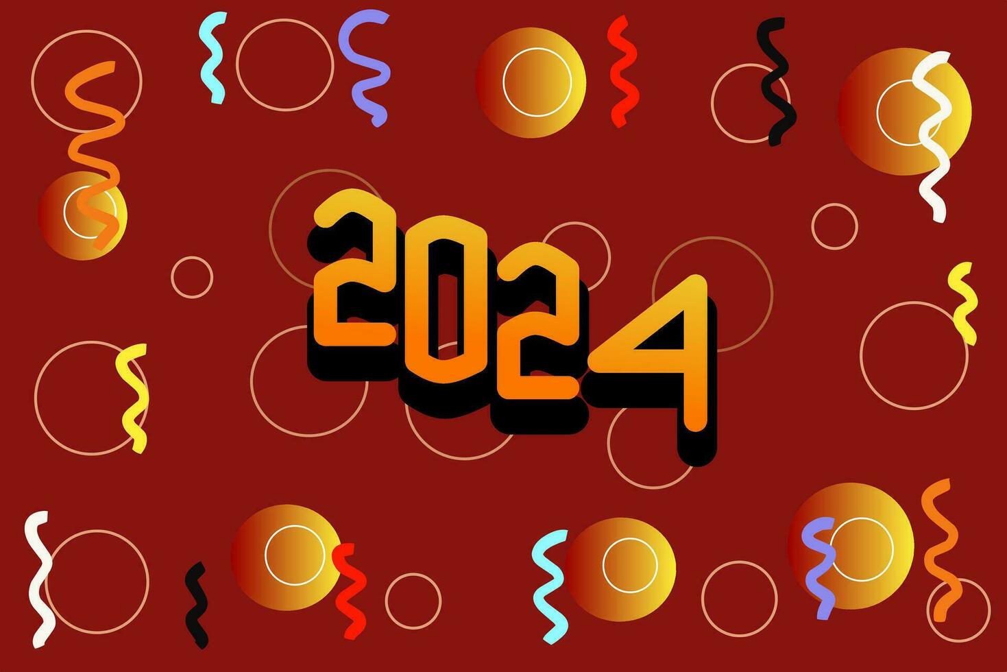 background illustration with a happy New Year 2024 theme, beautiful and modern New Year 2024 celebration background. vector