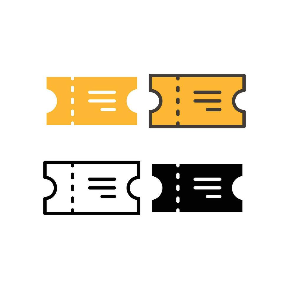 Cinema or Movie Ticket symbol for entry and entrance permission. Yellow Festival coupon or voucher admission icon for logo, symbol, Apps, website. vector illustration Design on white background. EPS10