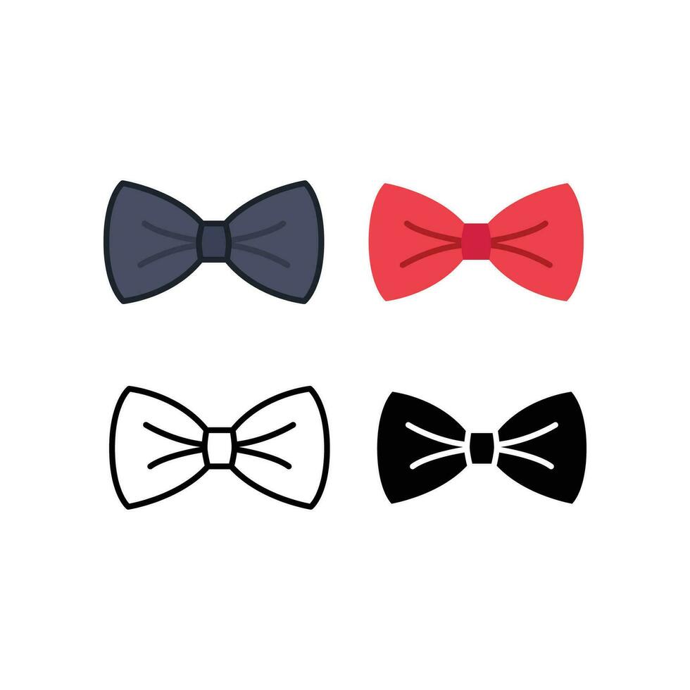 Men are wearing bow tie in his suits for formal, wedding, and other ceremony to look elegant. Ribbon accessory. Bow tie, butterfly tie icon. vector illustration. design on white background. EPS 10