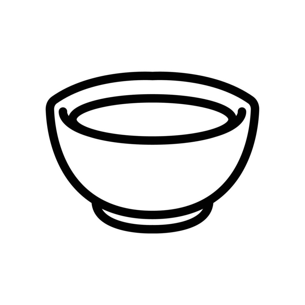 Empty bowl for kitchen utensil can be use for asian food style. Soup element in trendy line style symbol. Dishware equipment icon. Vector illustration. Design on white background. EPS10