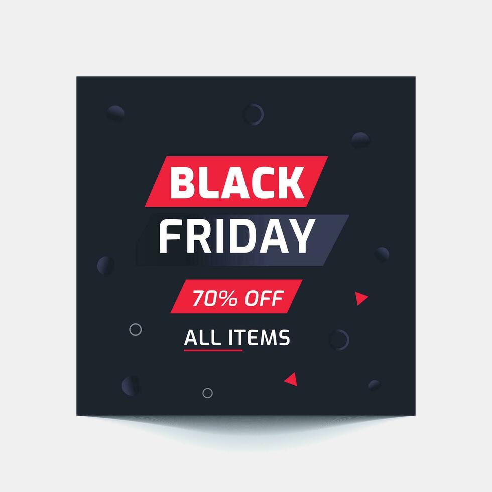 Modern black friday sale banner for social media post template, good for your promotion. vector