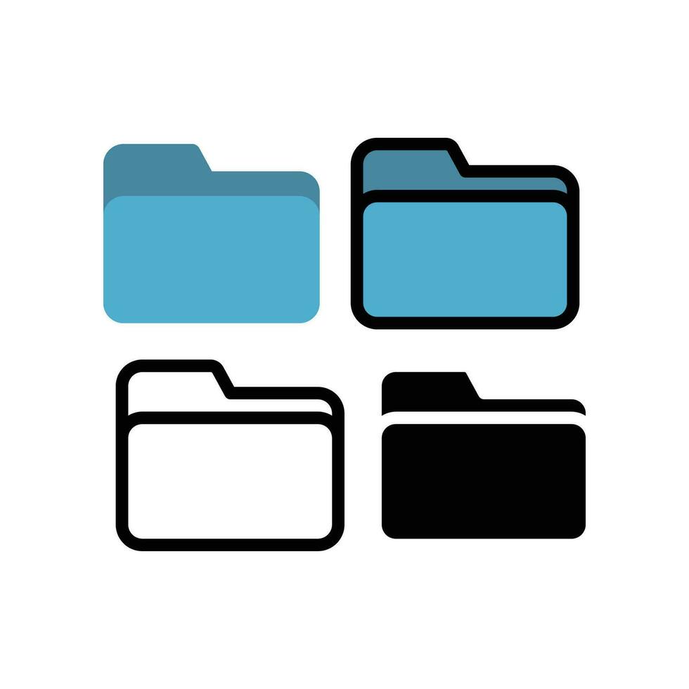 Folder button for organizing document or file storage in computer. save file in stationary object for website design. Blue folder icon. Vector illustration. Design on white background. EPS 10