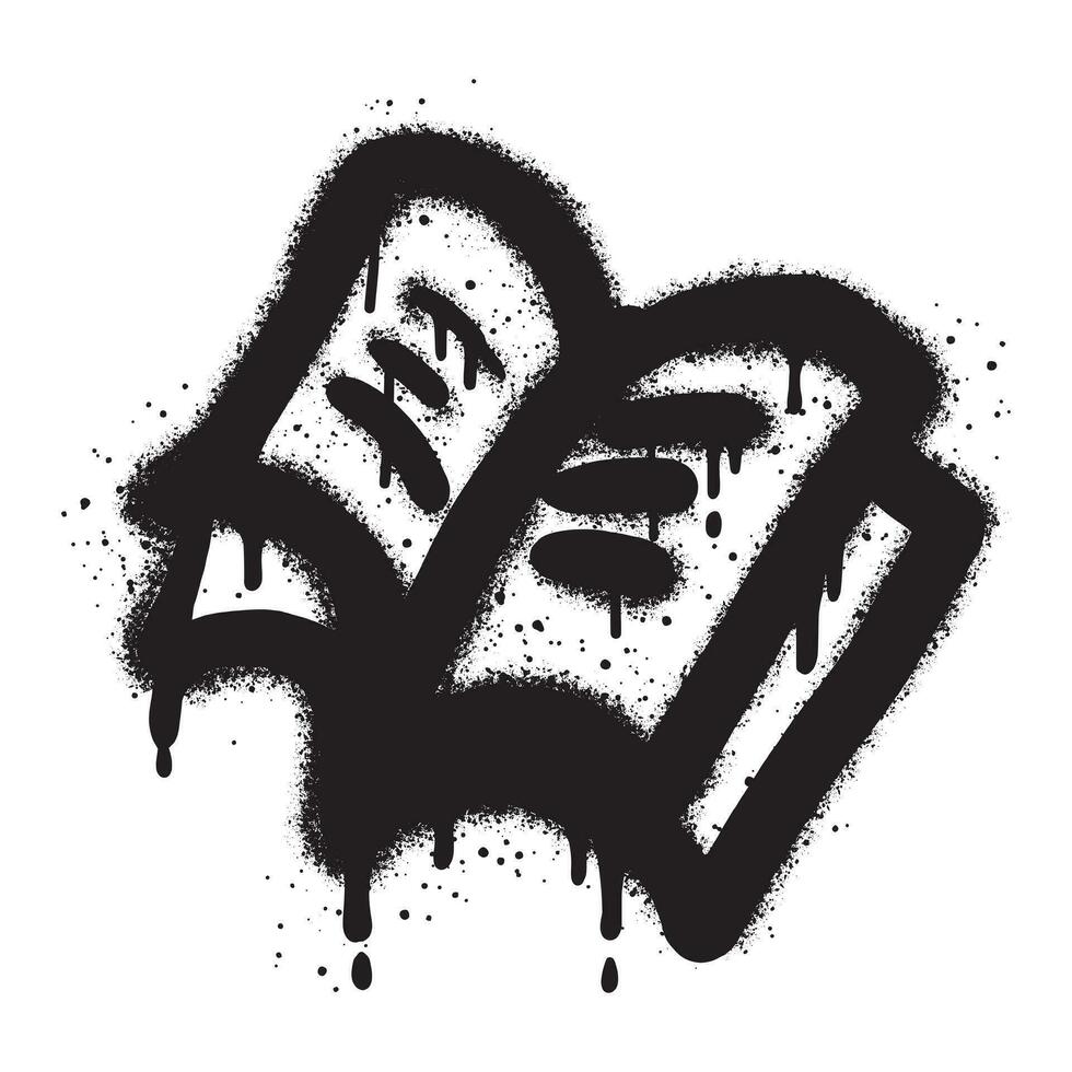 Emoticon book graffiti with black spray paint.vector illustration. vector