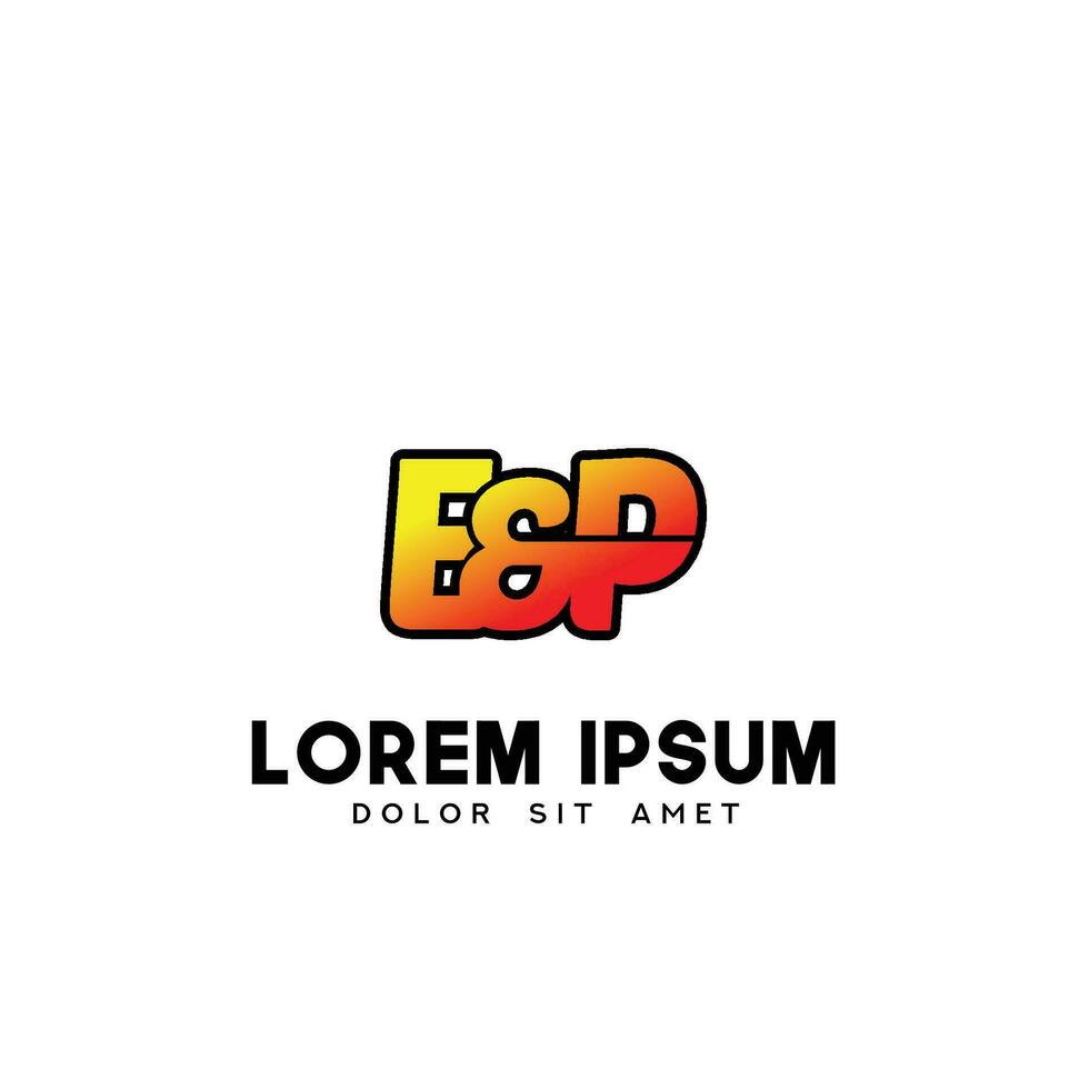 EP Initial Brush In Circle Frame Template Design vector