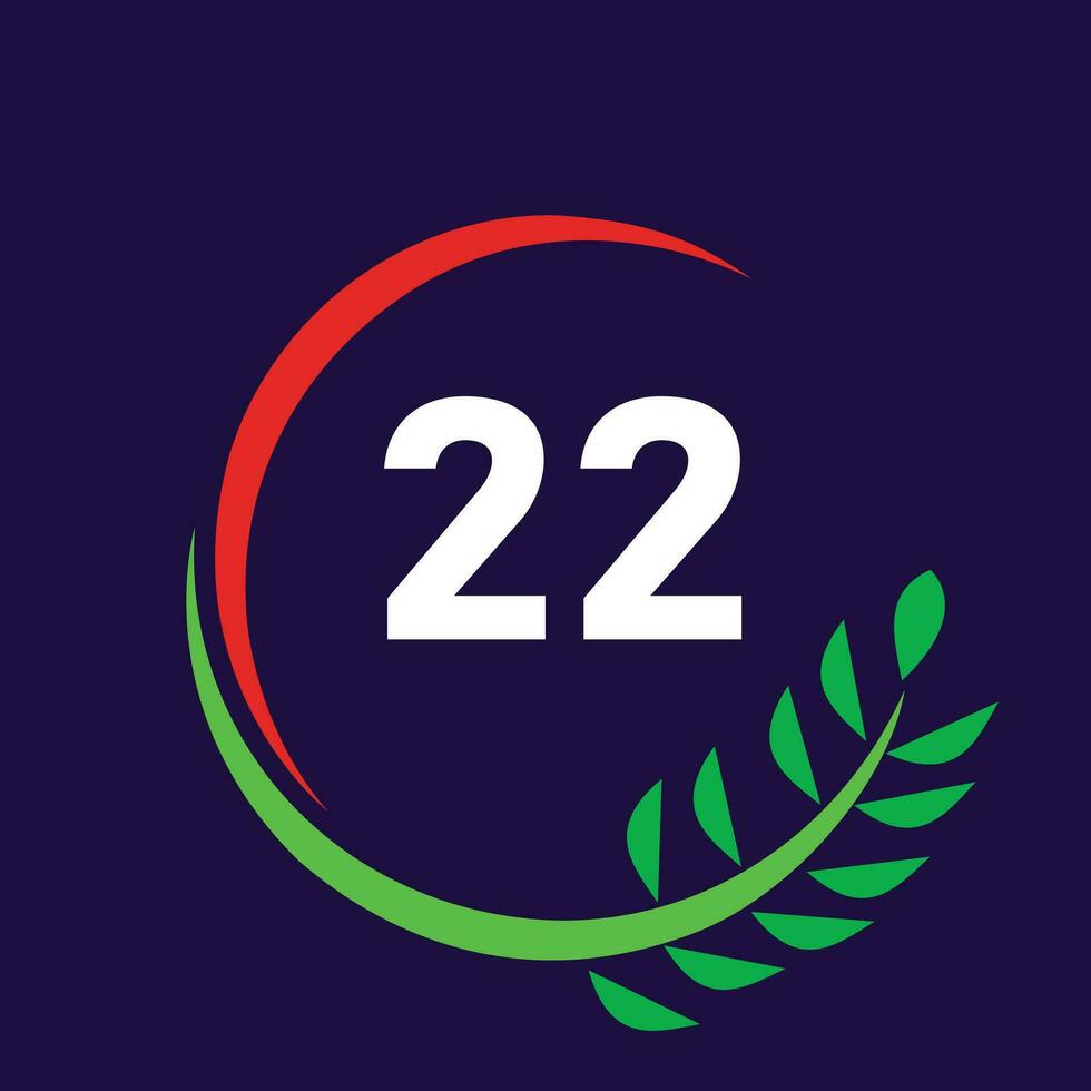 Circle 22 logo vector free vector