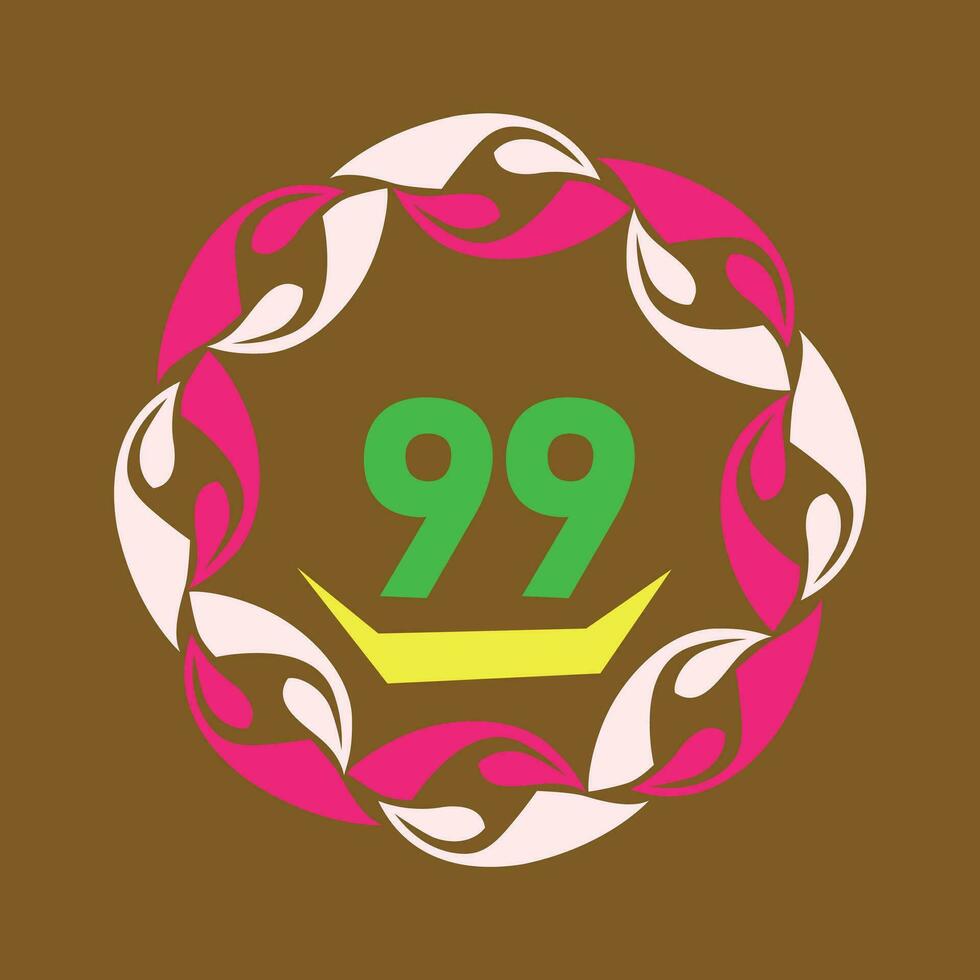 number logo ninety nine vector