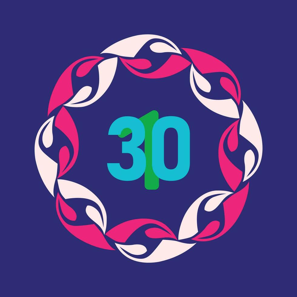 Circle number design vector