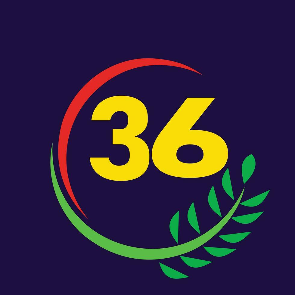 Circle letter 36 logo vector