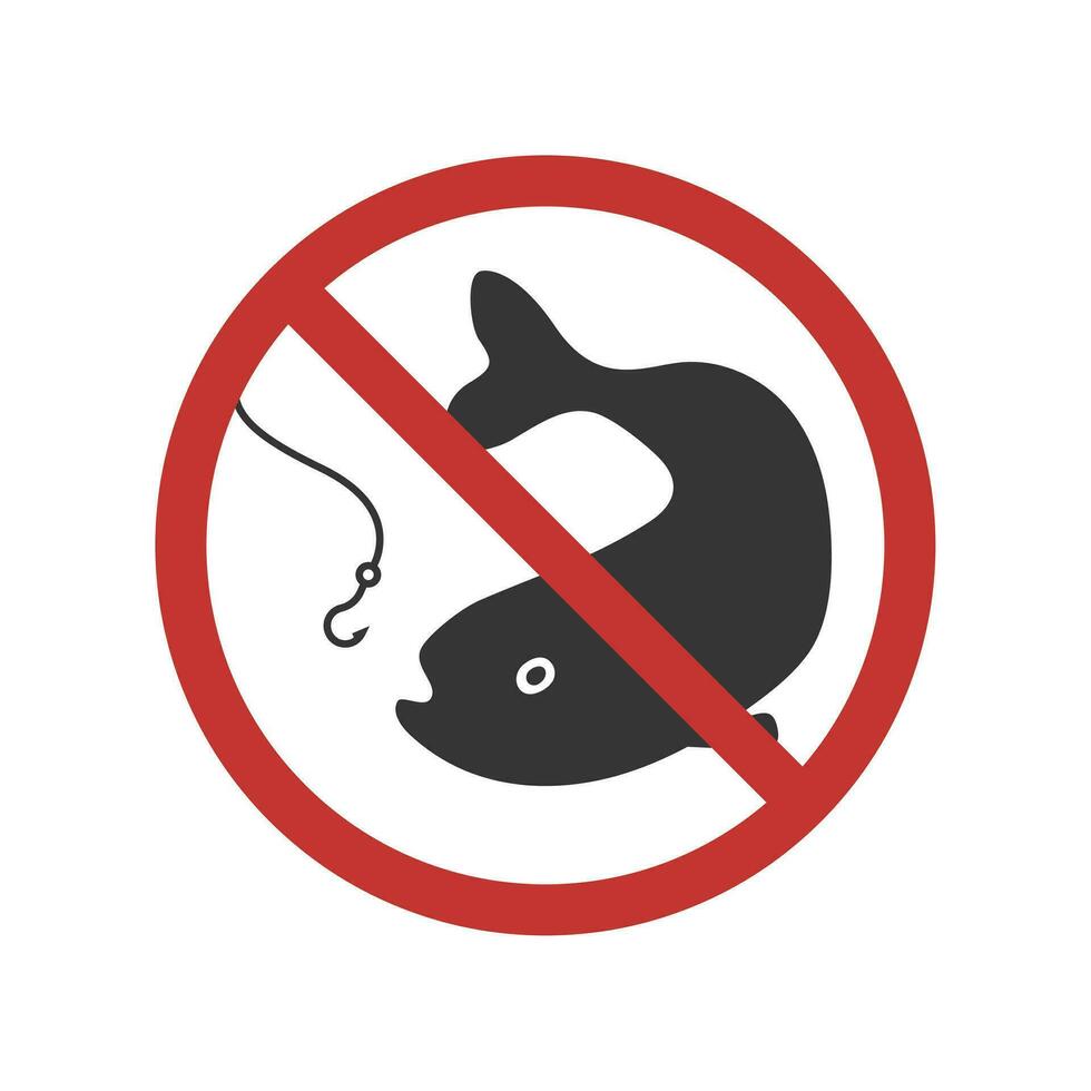 No fishing  warning sign. Vector