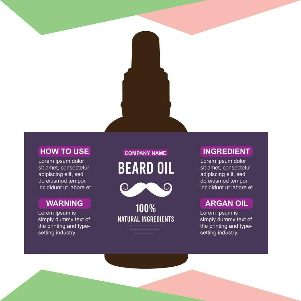 Free vector beard oil for men package design