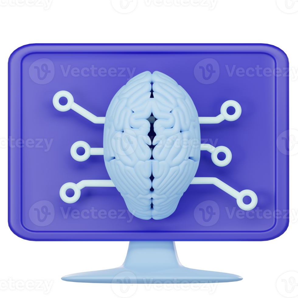 3d computer and ai icon png
