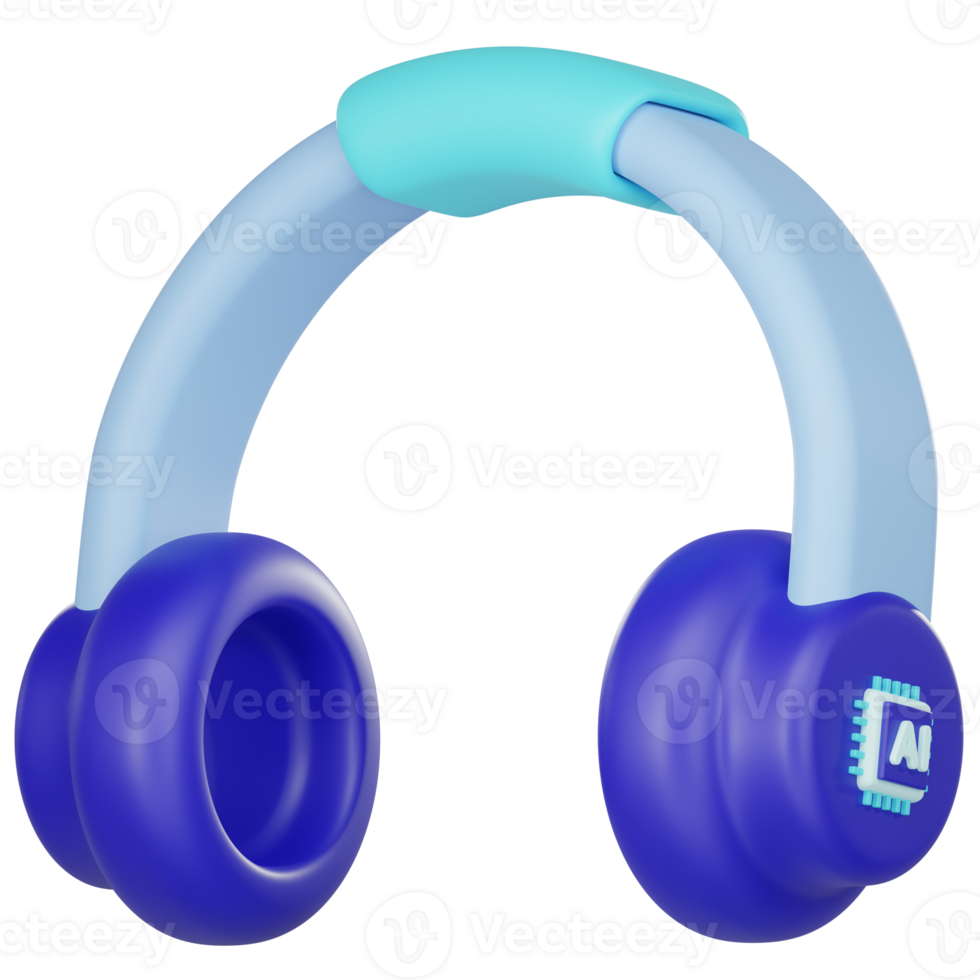 3d ai headphone icon png