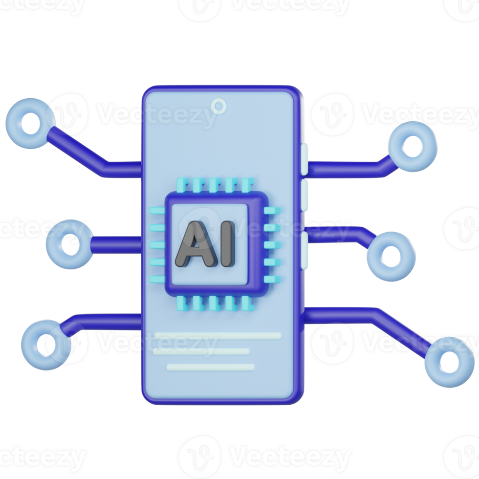 3d artificial intelligence mobile icon png