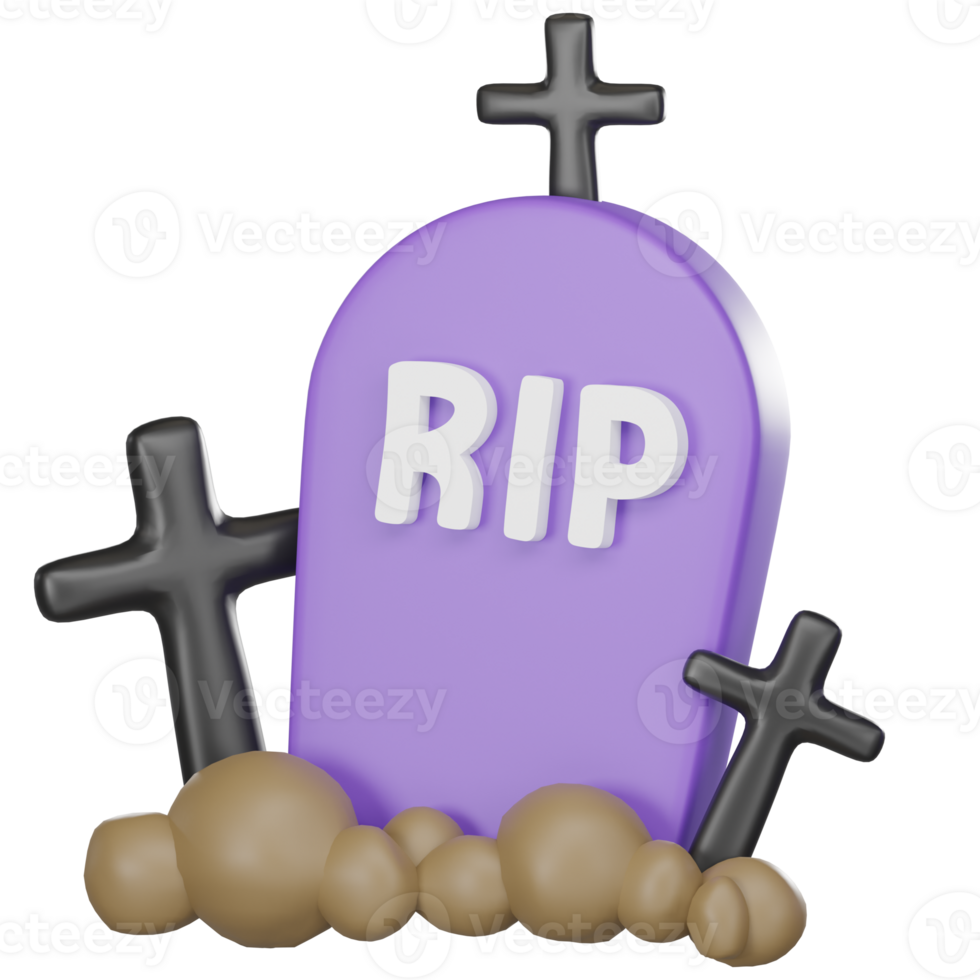 3d gravestone and crucifix png